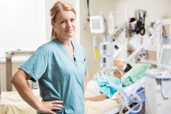 nurse in workplace caring for patient